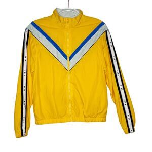 VICTORIA'S SECRET PINK Track Jacket Windbreaker Retro Full Zip Yellow Size XS